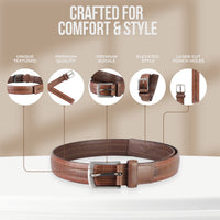 Aditi Wasan Men's Genuine Leather Tan Casual Belt