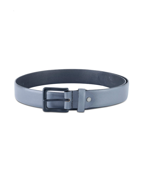 Aditi Wasan Men's Genuine Leather Grey Casual Belt