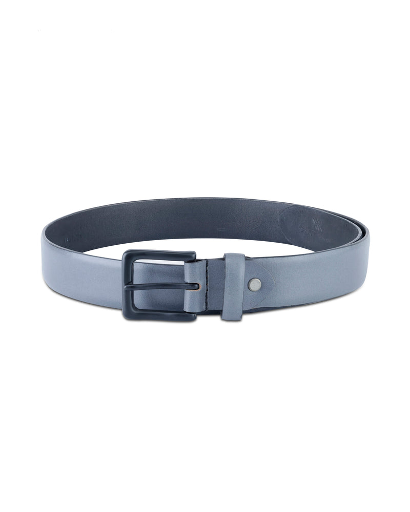 Aditi Wasan Men's Genuine Leather Grey Casual Belt