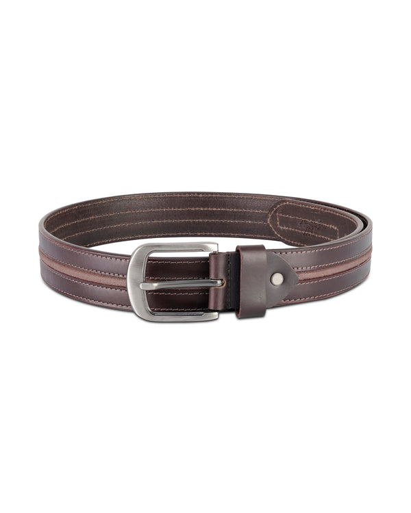 Aditi Wasan Men's Genuine Leather Brown Casual Belt