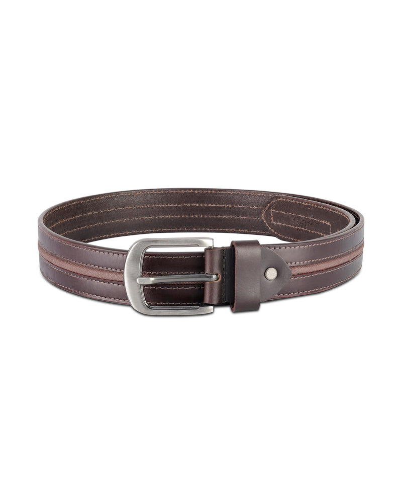 Aditi Wasan Men's Genuine Leather Brown Casual Belt