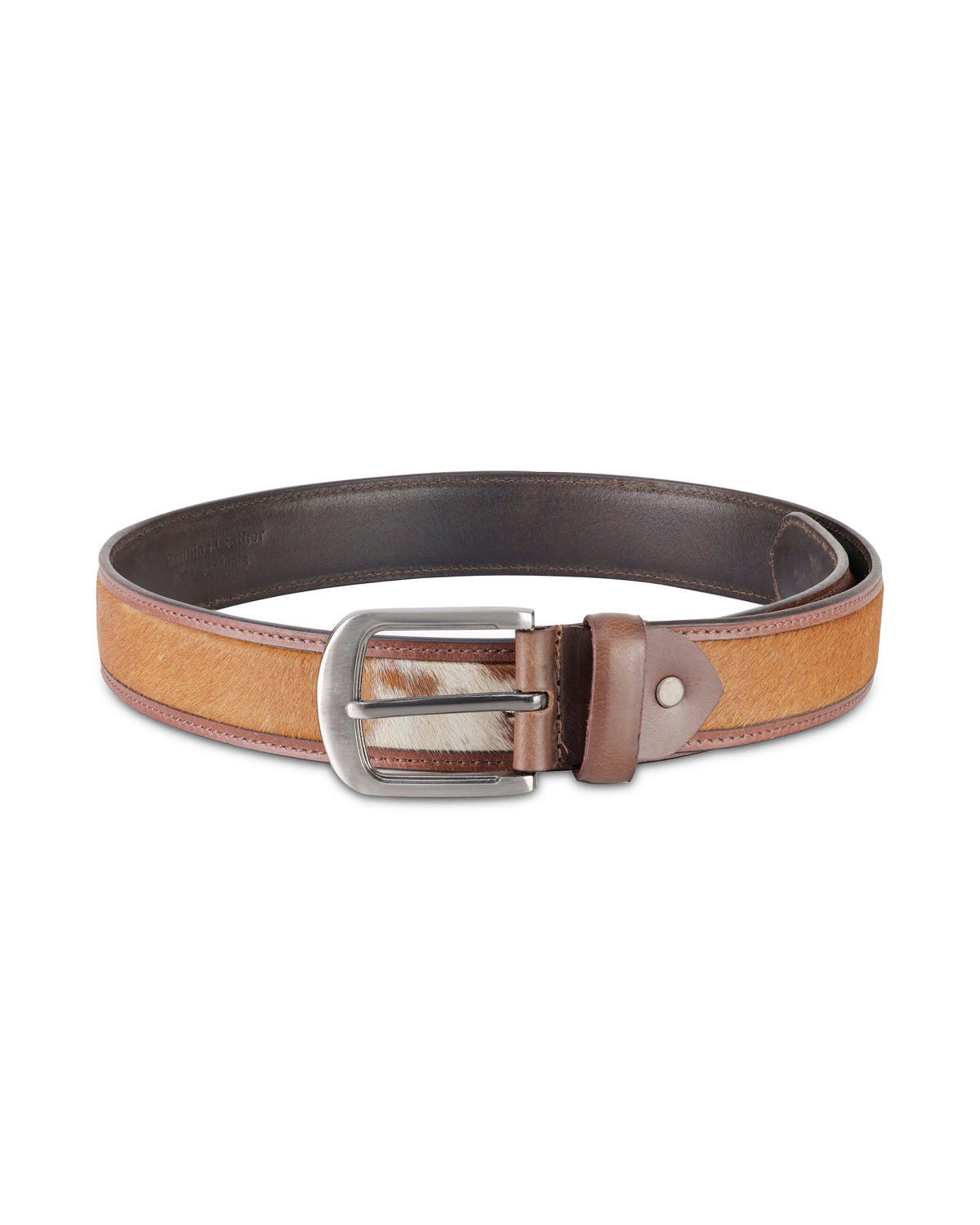 Men's Genuine Leather Brown Hair-on Belt