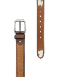 Men's Genuine Leather Brown Hair-on Belt