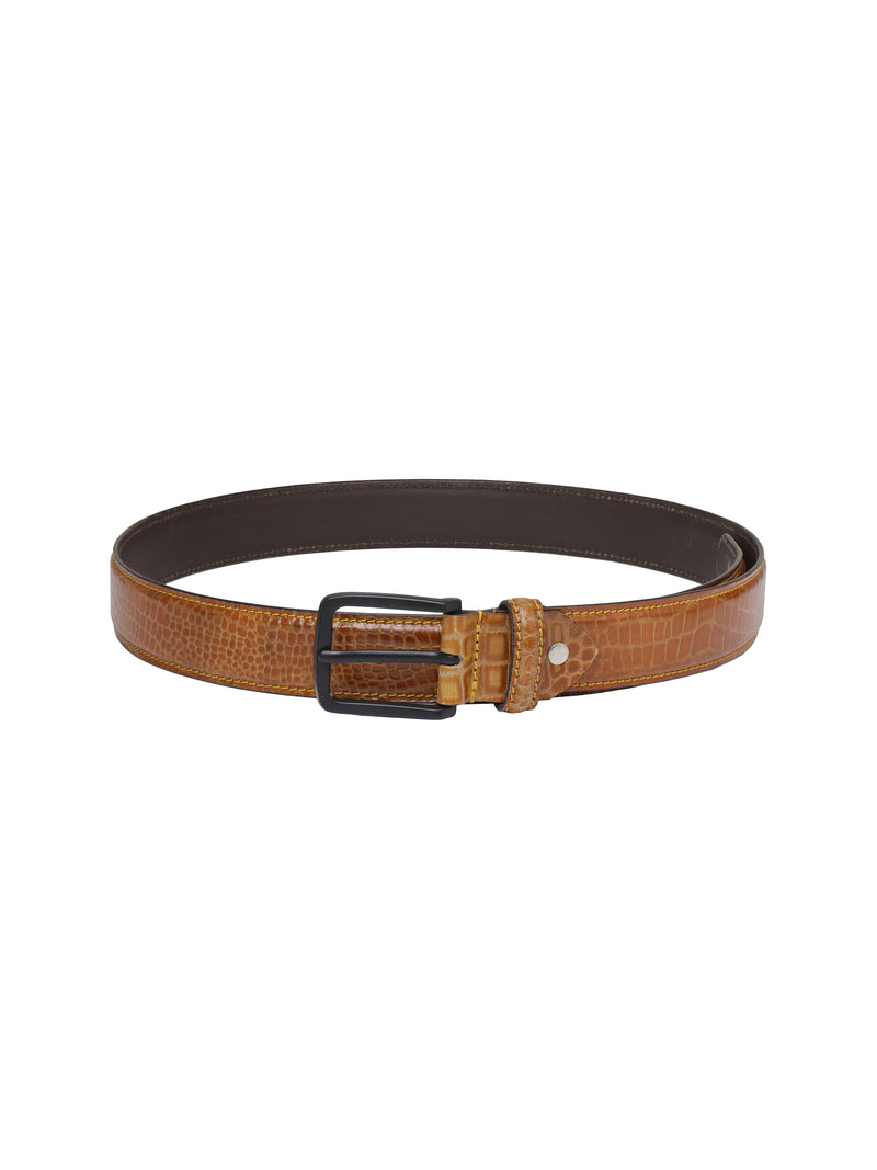 Tan Croco Leather Men's Belt