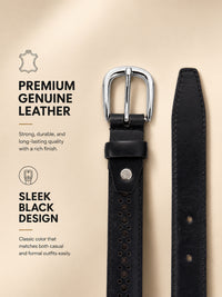 Black Women's Genuine Leather Profile Belt
