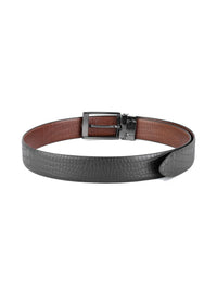 Men's Genuine Leather Black & Brown Croco Reversible Belt