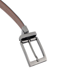 Men's Genuine Leather Black & Brown Croco Reversible Belt