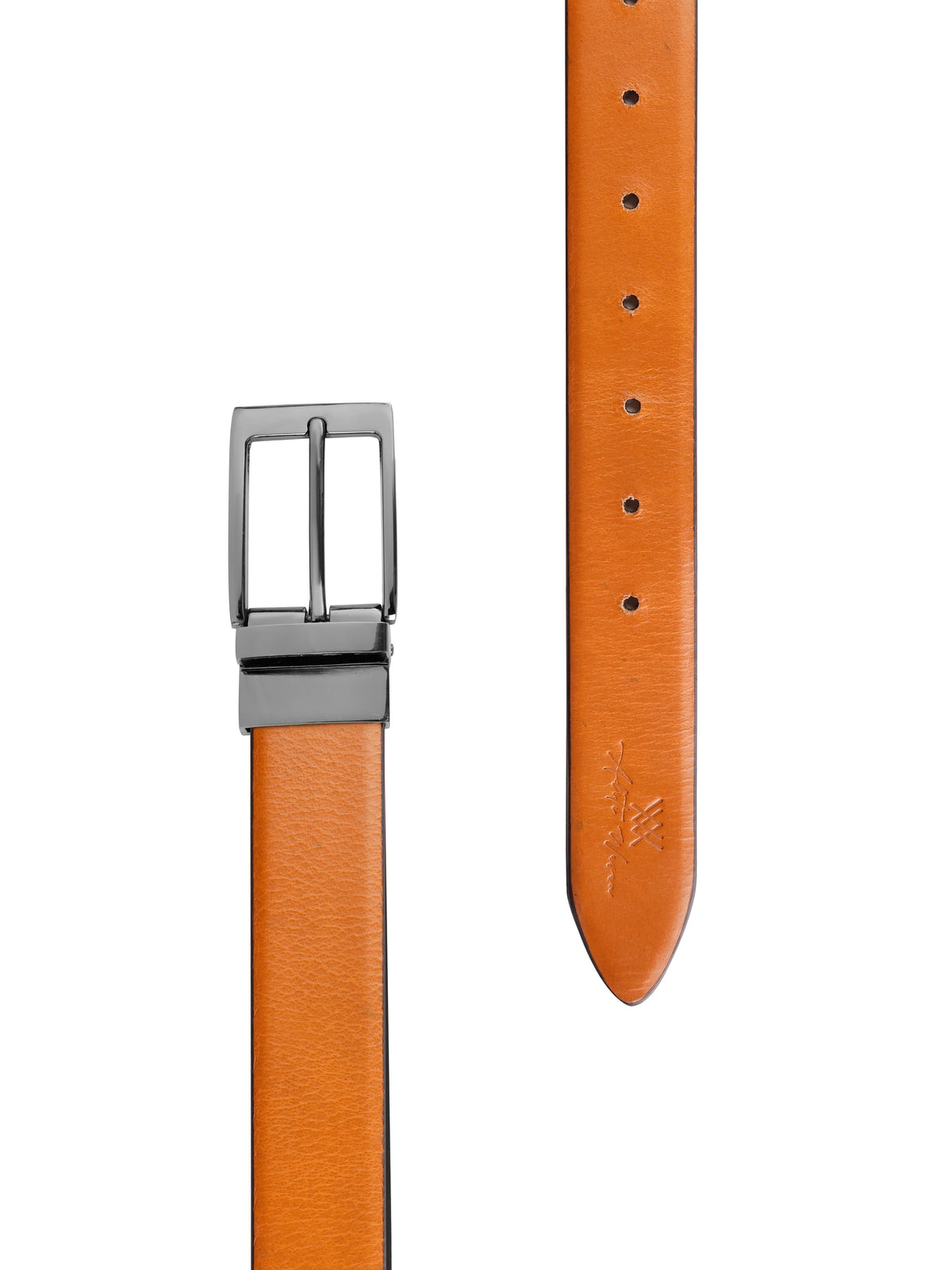 Men's Genuine Leather  Black & Tan Reversible Belt