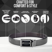 Men's Genuine Leather Black & Brown Reversible Belt