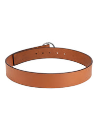 Aditi Wasan Women's Tan Genuine Leather Belt with Silver O-Ring Buckle