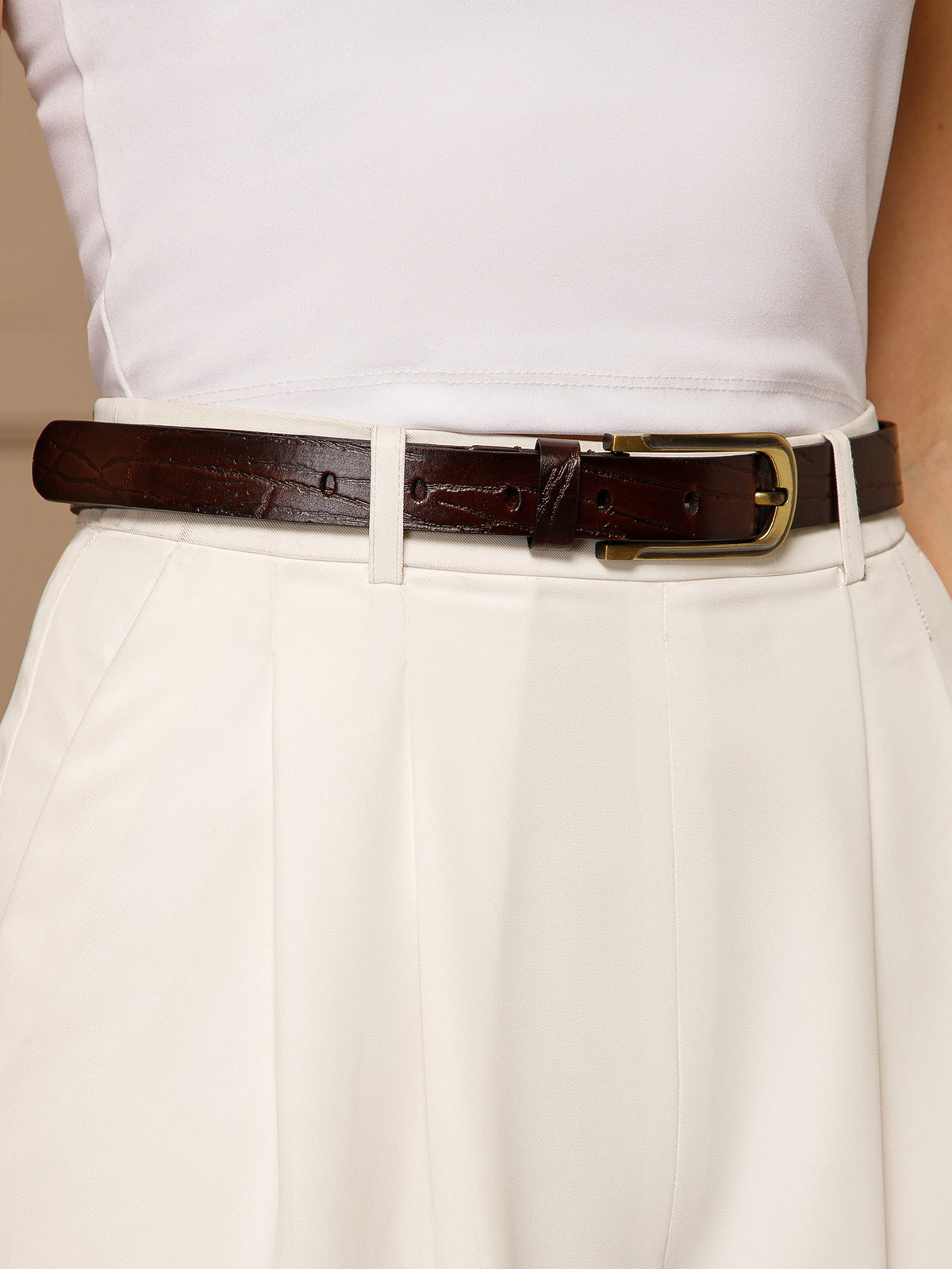 Reddish Brown Women's Genuine Leather Belt