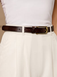 Reddish Brown Women's Genuine Leather Belt