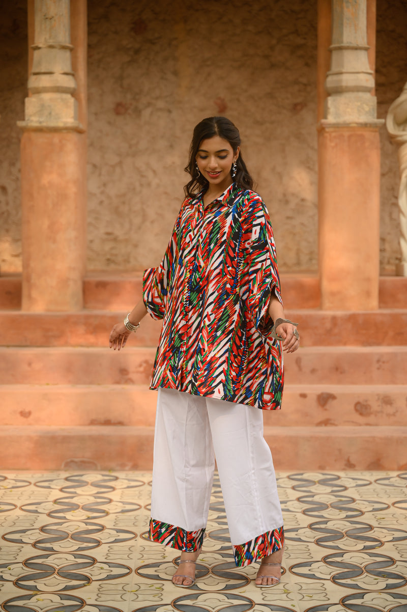 Aditi Wasan Printed Kaftan Kurti With Pant