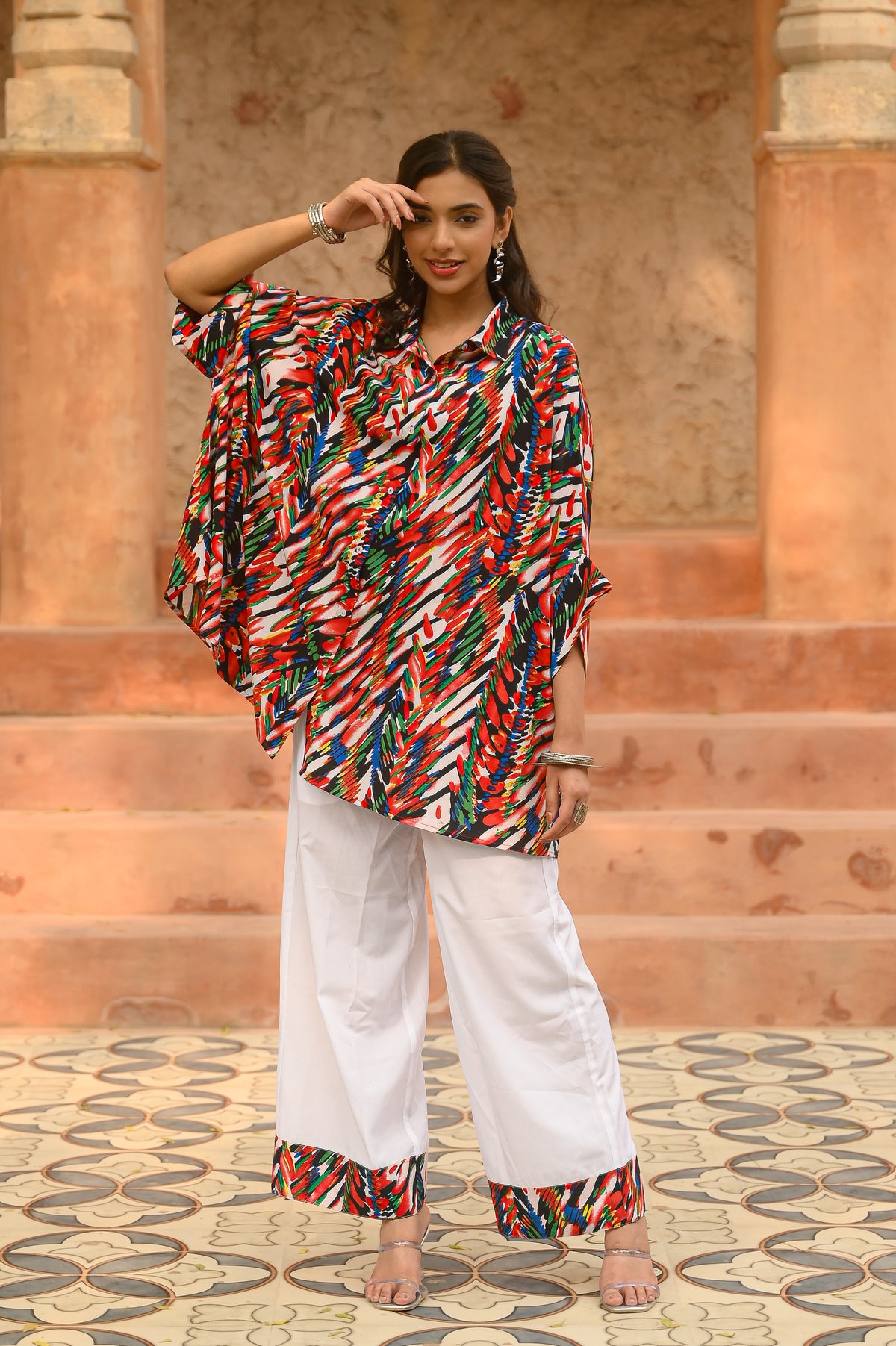 Aditi Wasan Printed Kaftan Kurti With Pant