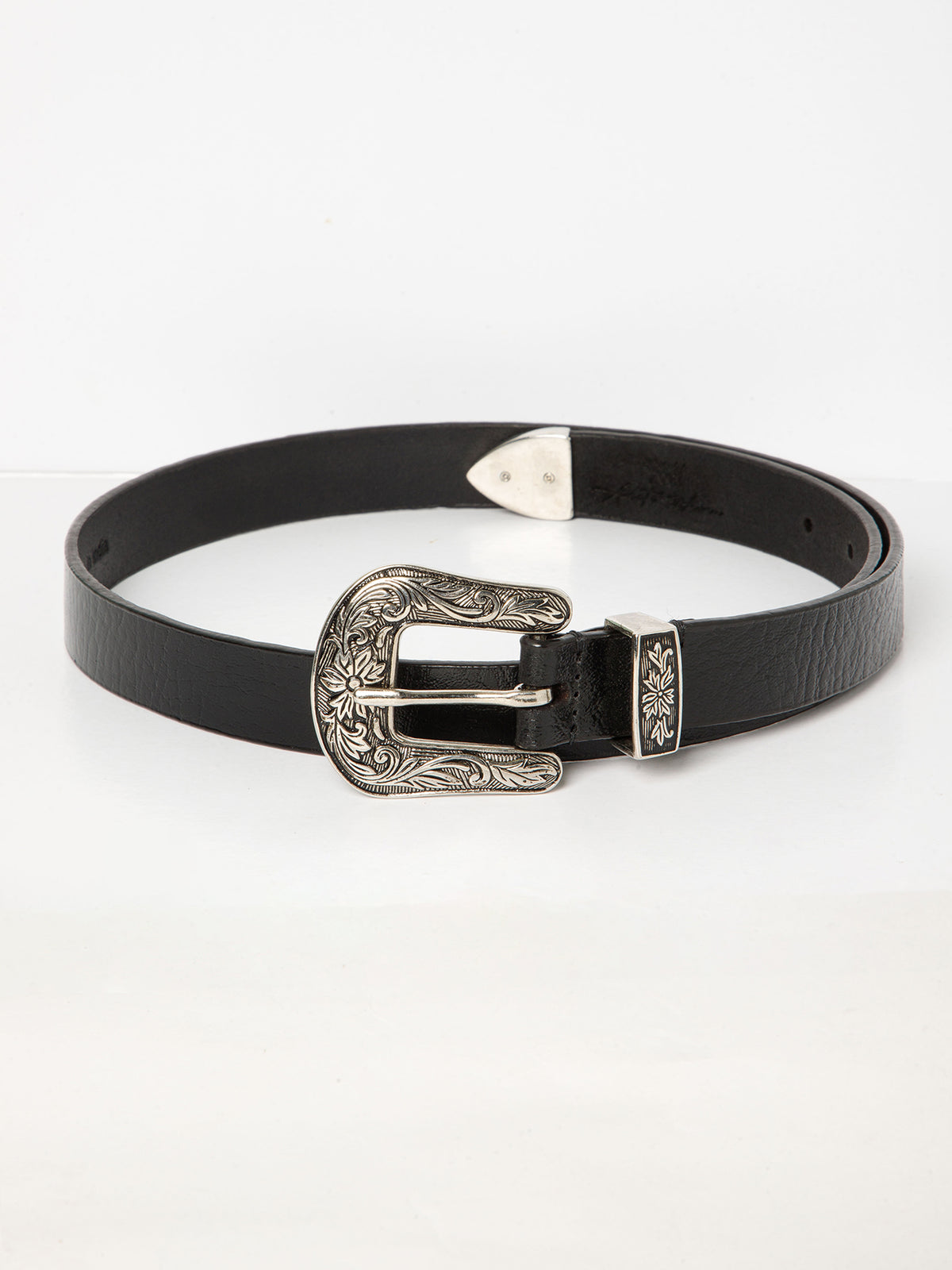 Black Western Women's Genuine Leather Belt