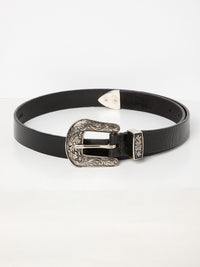Black Western Women's Genuine Leather Belt