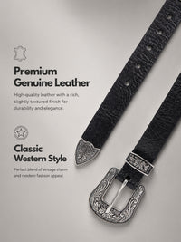 Black Western Women's Genuine Leather Belt
