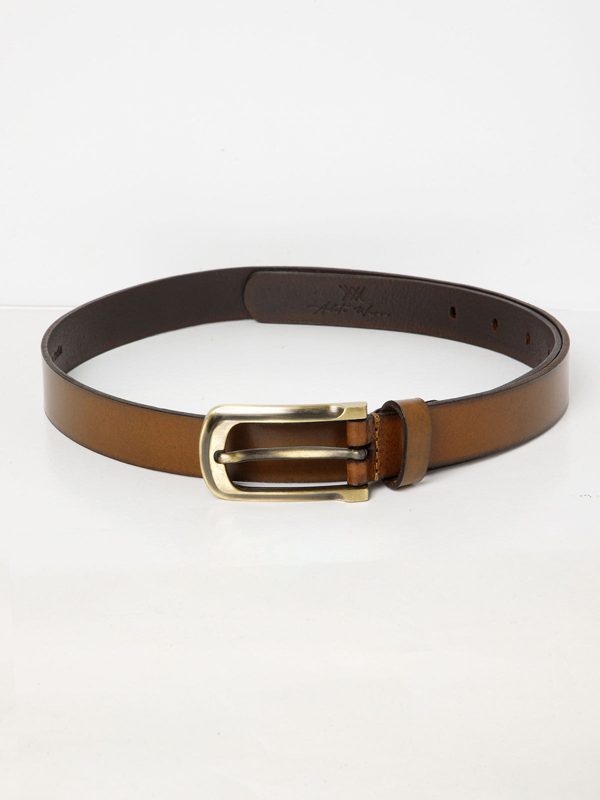 Tan Women's Solid Genuine Leather Belt