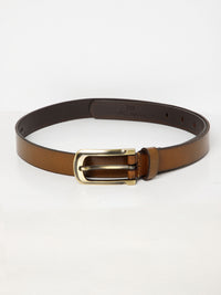 Tan Women's Solid Genuine Leather Belt