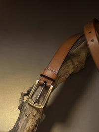 Tan Women's Solid Genuine Leather Belt
