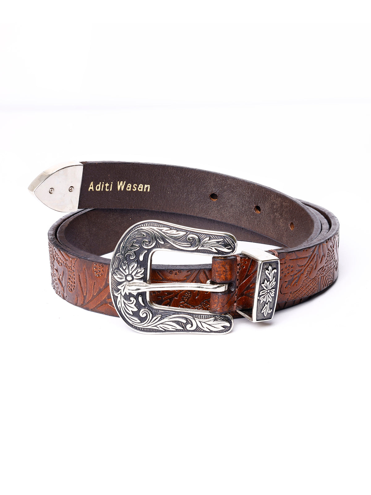 Aditi Wasan Tan Cowboy Genuine Leather Women's Belt