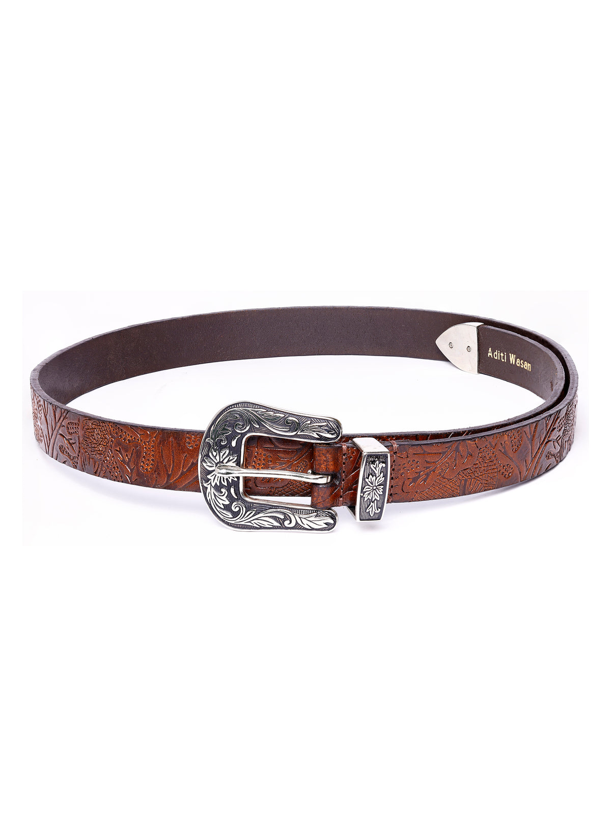 Aditi Wasan Tan Cowboy Genuine Leather Women's Belt