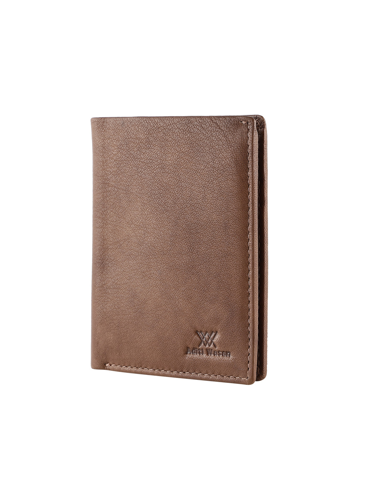 Genuine Leather Slim Wallet Cardholder with 6 Card Slots and 1 Keyholder Slot - Brown