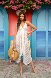 Aditi Wasan White Halter Neck Dress