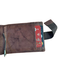 Brown Genuine Leather Pop-up Slim Wallet Card Holder