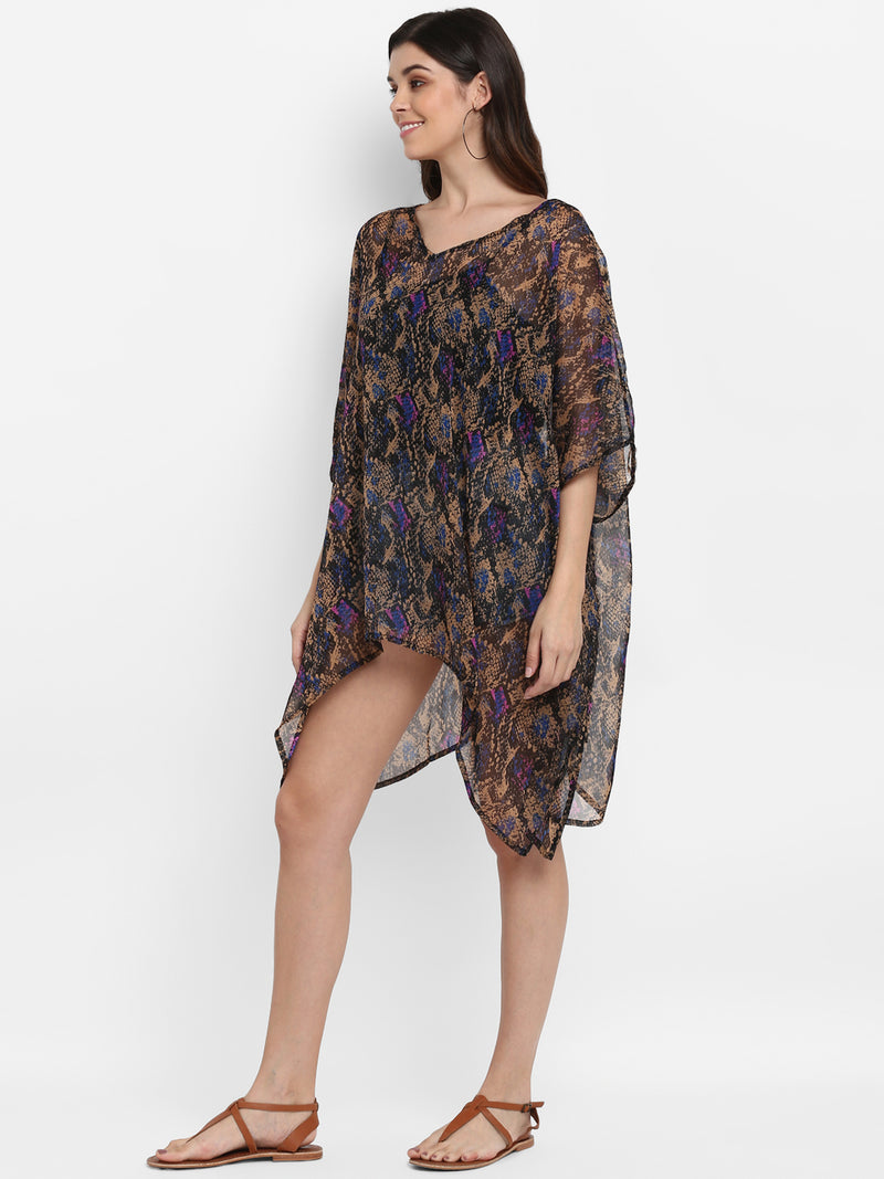 Snake Print Polyester Kaftan