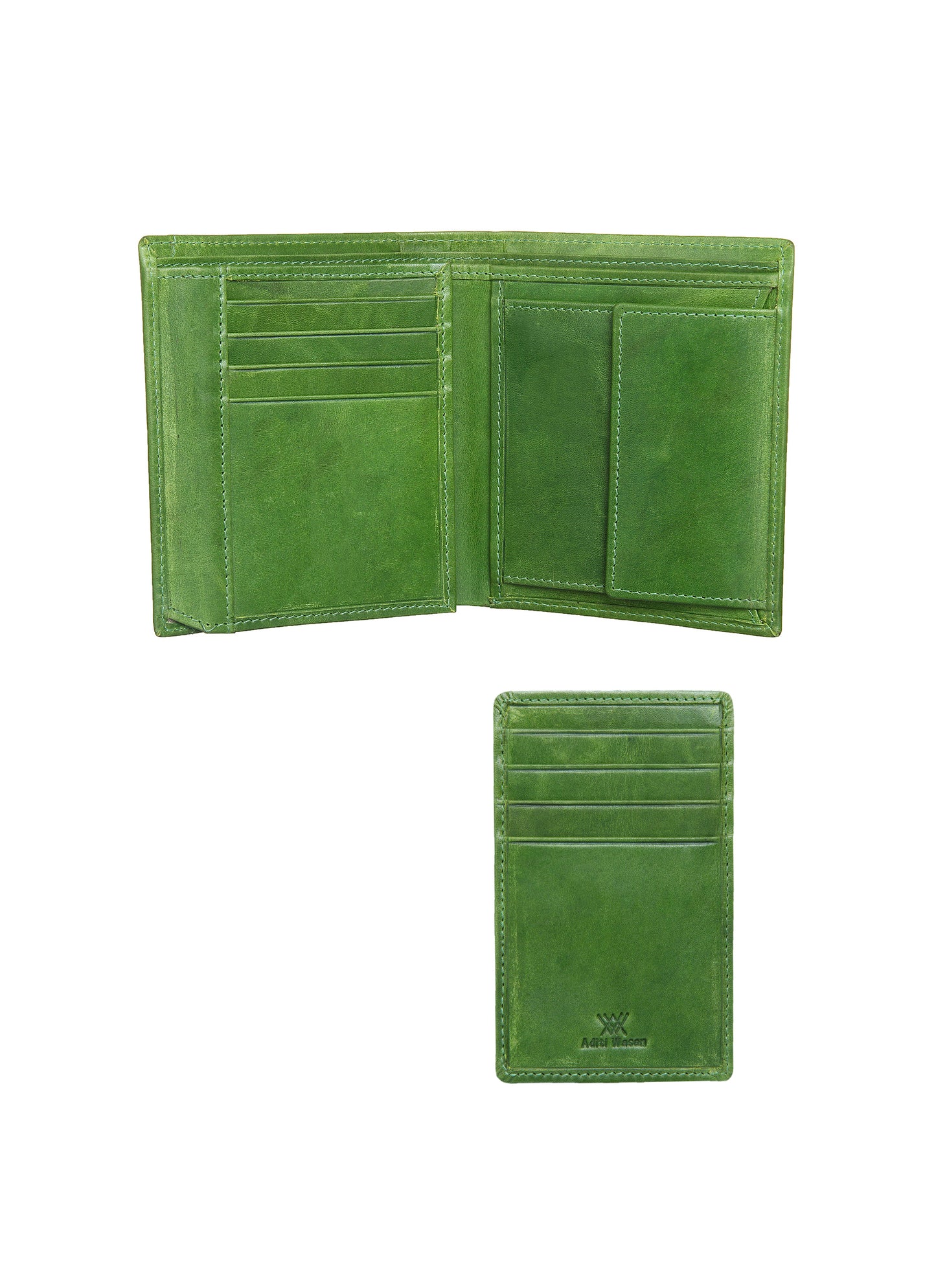 Genuine Leather Green Multifunctional Wallet