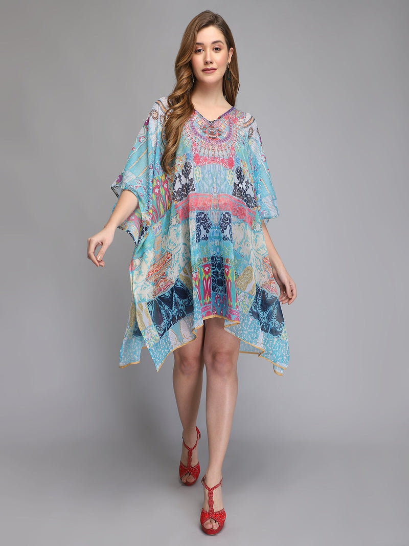 Aditi Wasan Multicolor Polyester Kaftan For Ladies