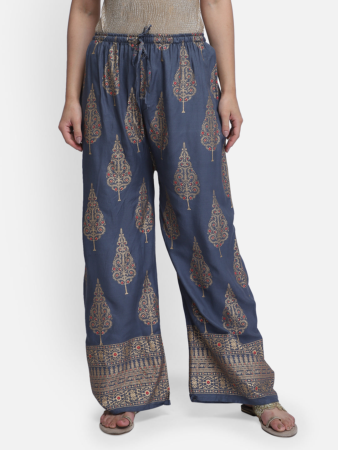 Grey paisely print palazzo pant Aditi Wasan