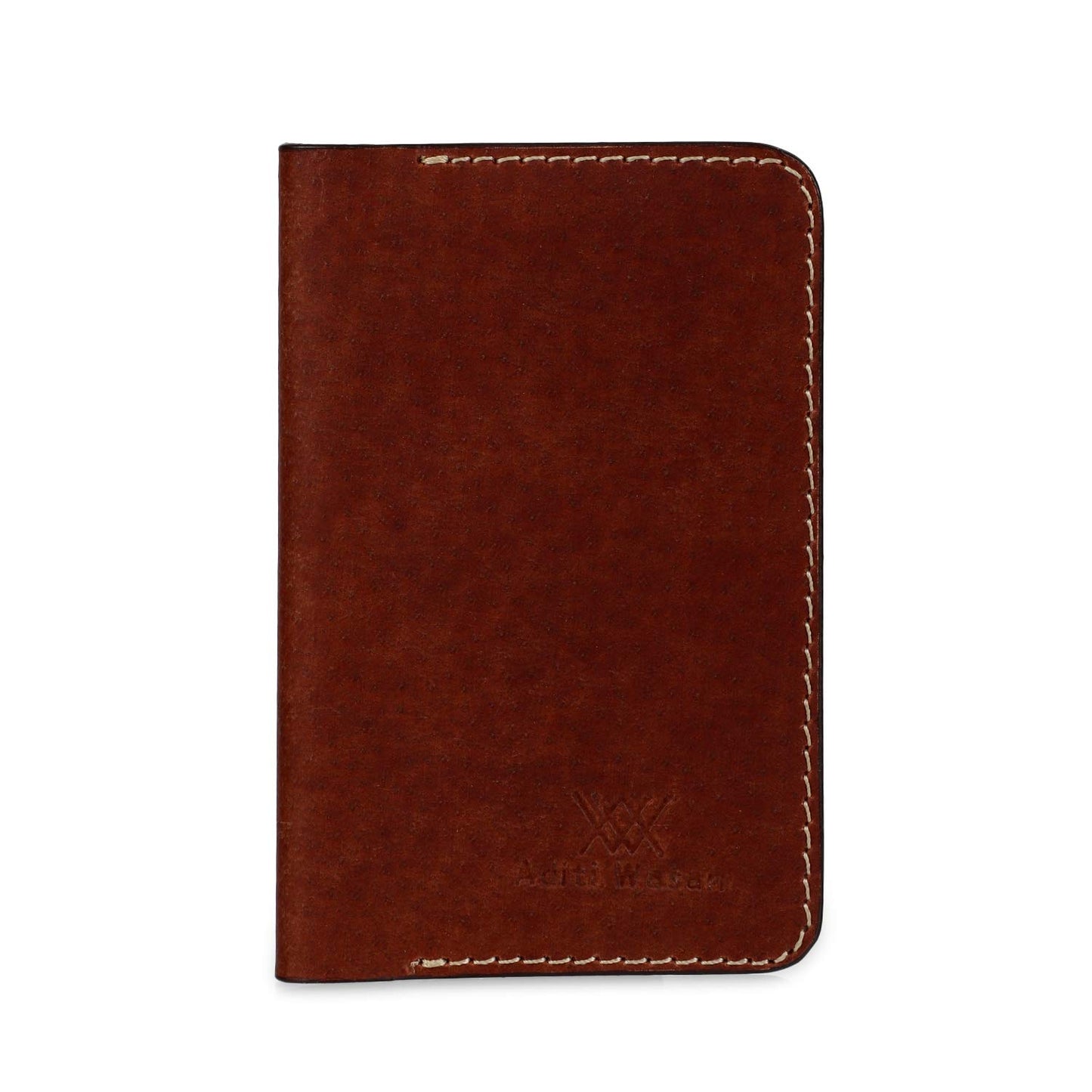 genuine leather two tone brown cardholder