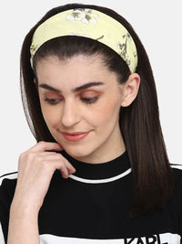 yellow floral printed viscose headband aw hdbnd01p55
