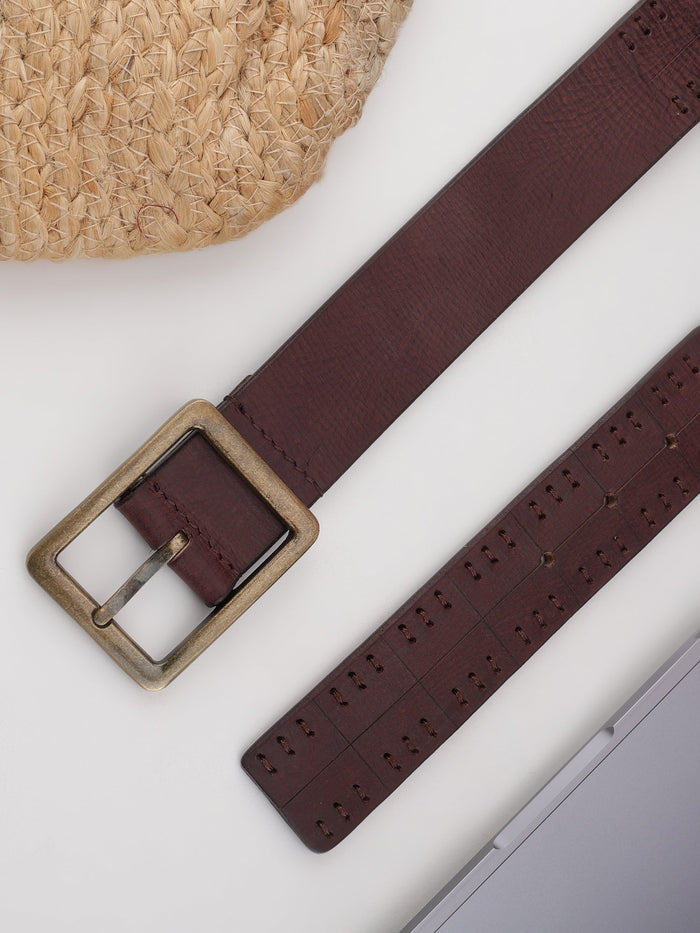 Casual Genuine Leather Men's Brown Belt