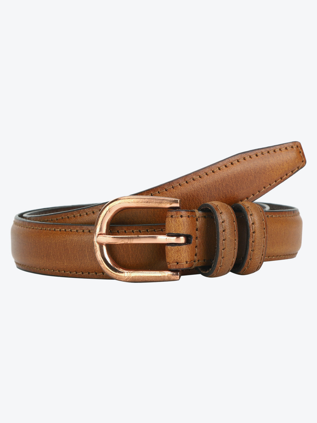 Genuine leather tan profile belt Aditi Wasan