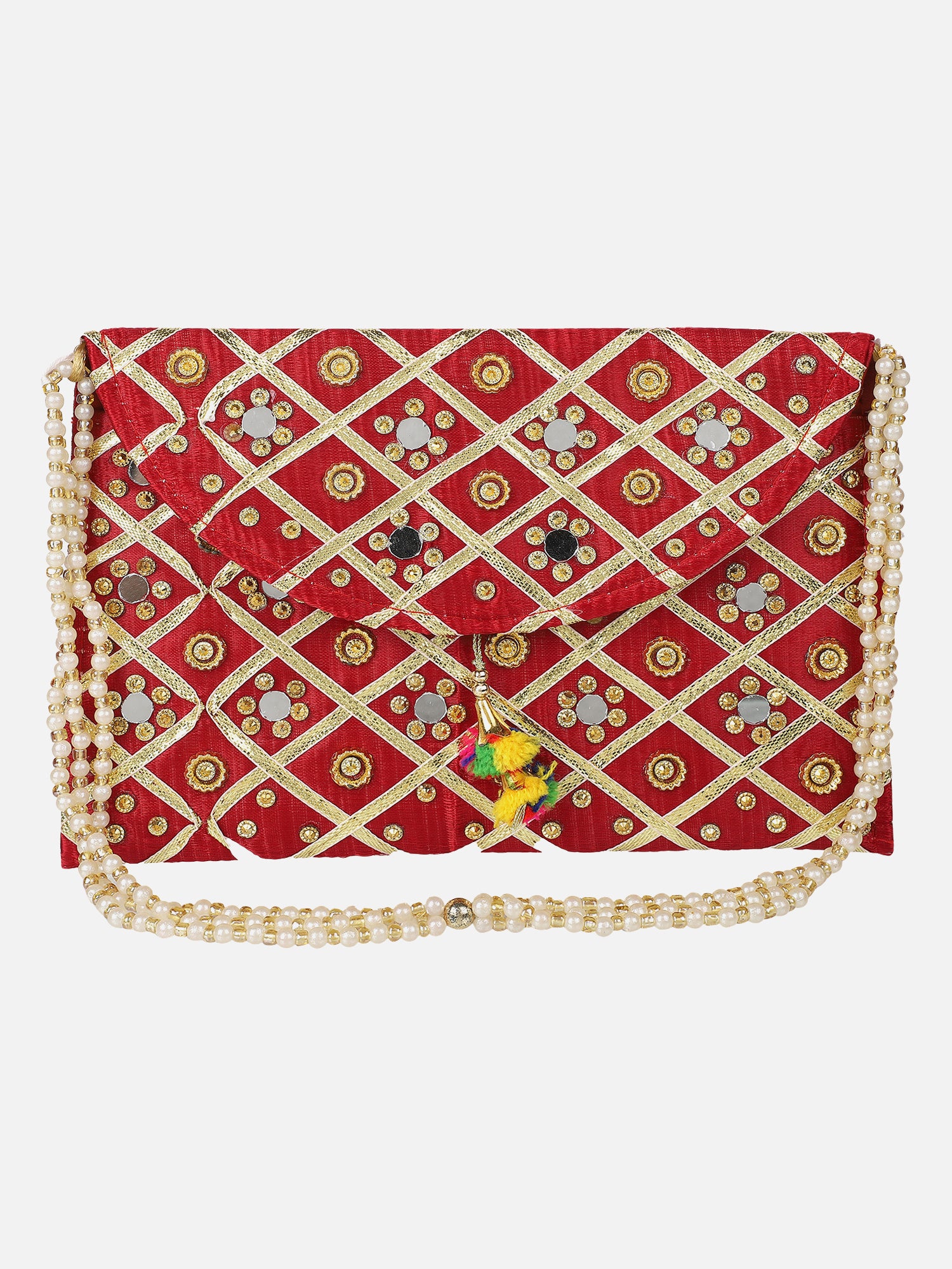 Red sling envelope sling bag - Aditi Wasan