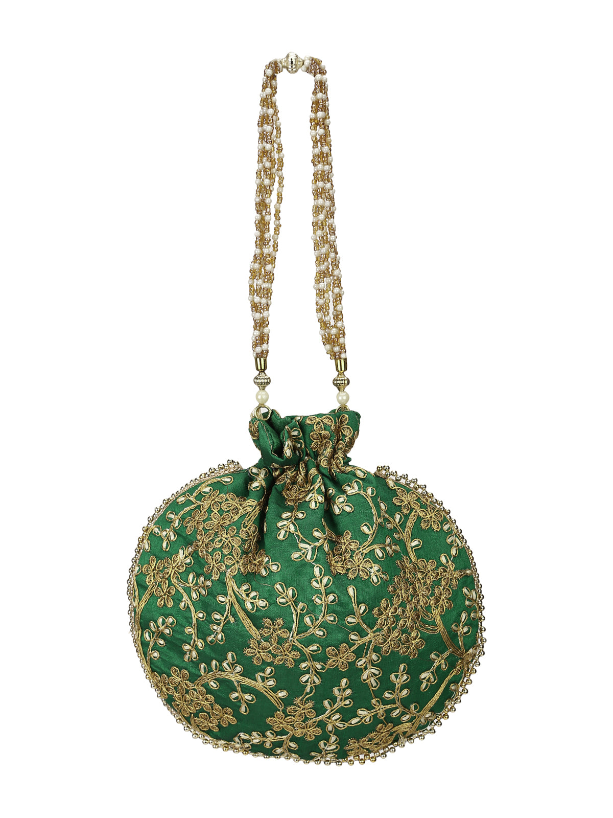 Handcrafted Green Potli Bag Aditi Wasan