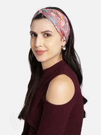 multicolor printed knot design headband