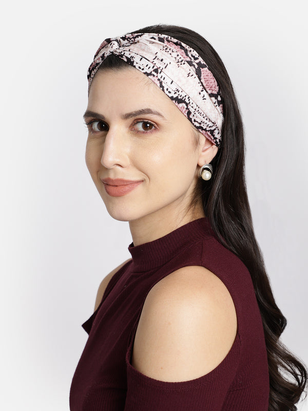 Off White Printed Headband Aditi Wasan