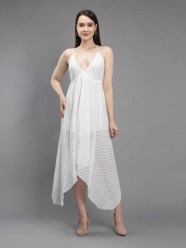 White Lace Long Beachwear Dress Aditi Wasan