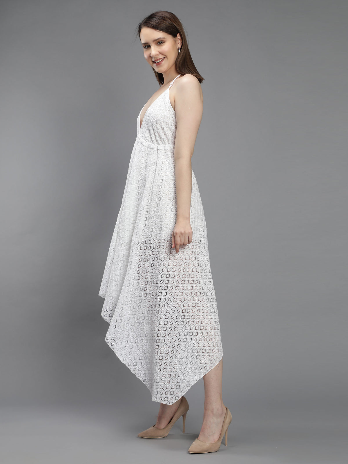 White Lace Long Beachwear Dress Aditi Wasan