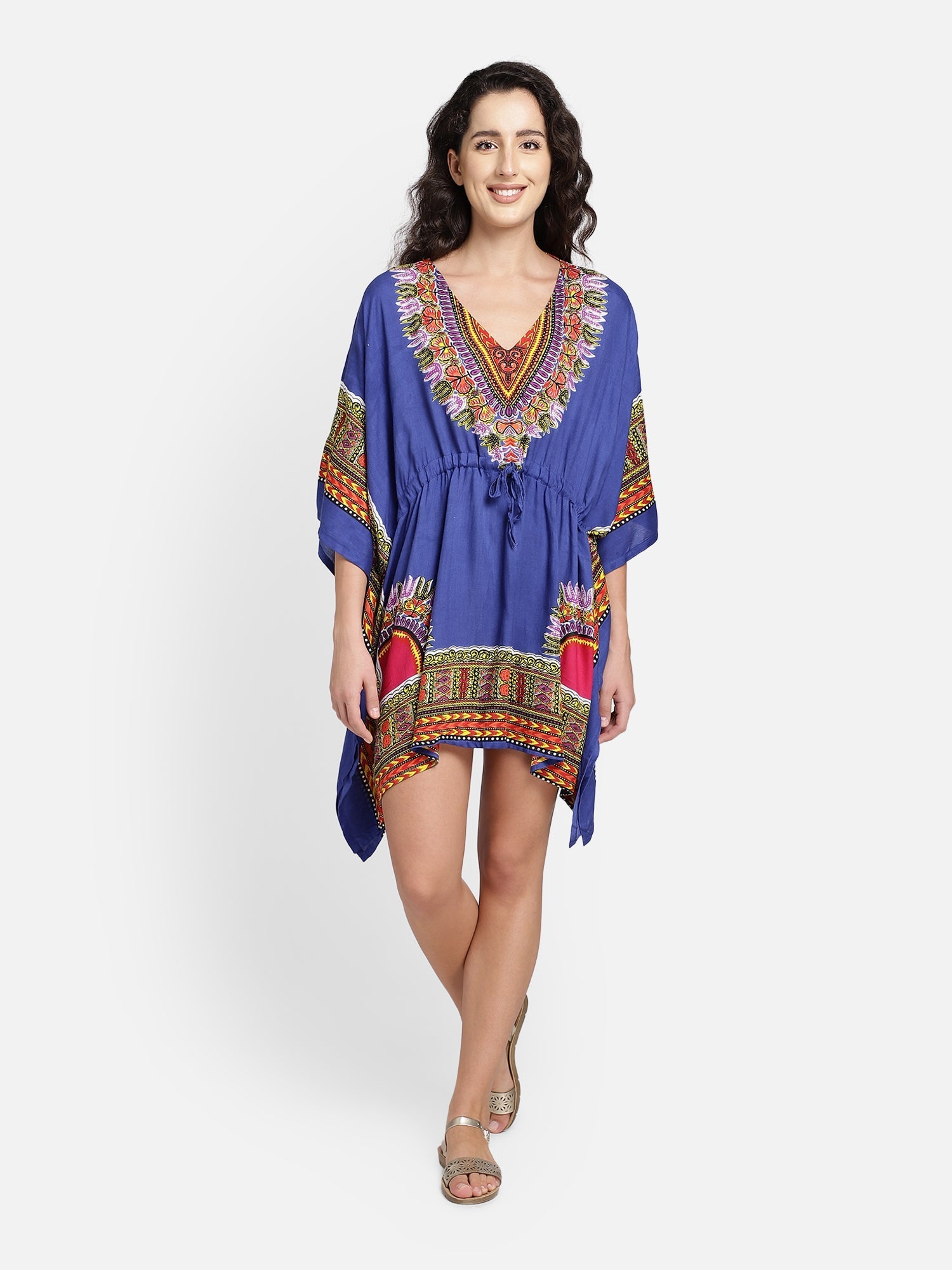 Blue printed free size kaftan Aditi Wasan