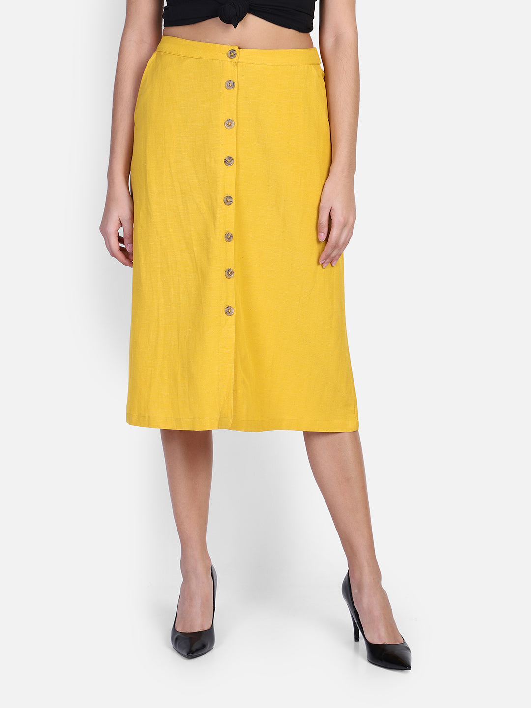 Yellow A-Line Skirt - Aditi Wasan