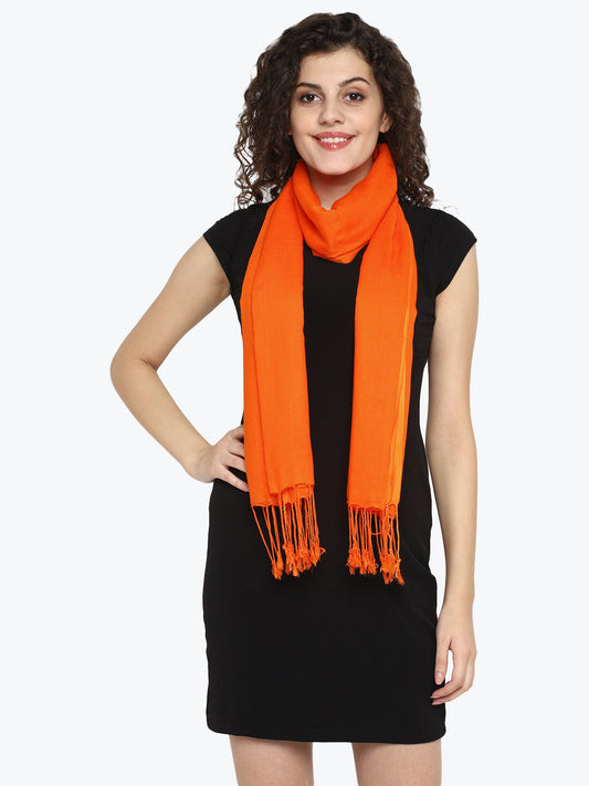 Viscose Orange Stole - Aditi Wasan