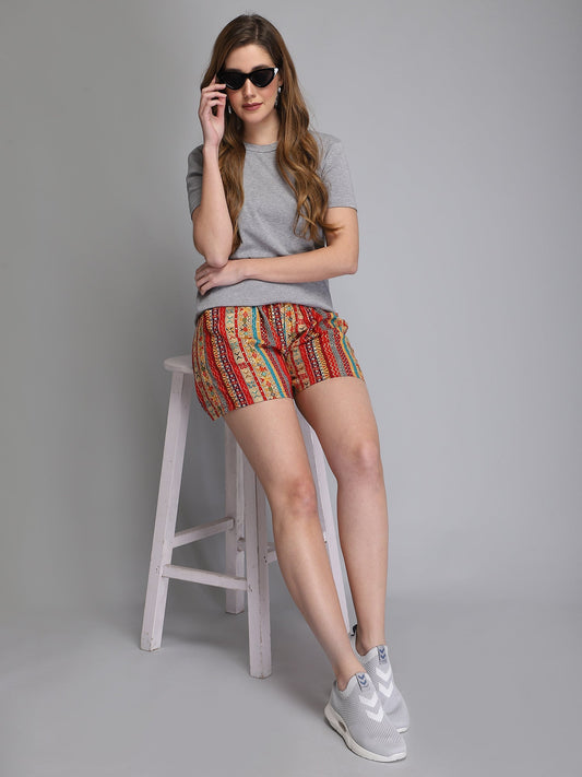 Printed & jacquard rayon shorts Aditi Wasan