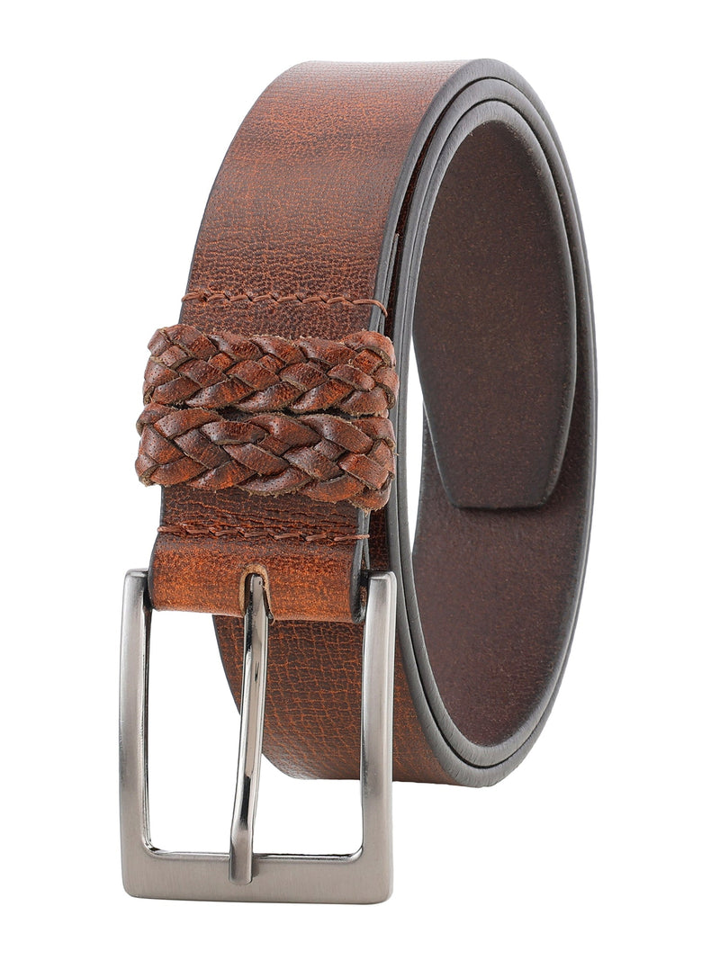 Genuine Leather Men's Semi-Formal Brown Belt